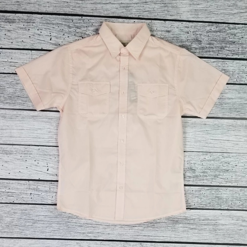 Mens Polo Blush Pink Button Up Shirt 4XL